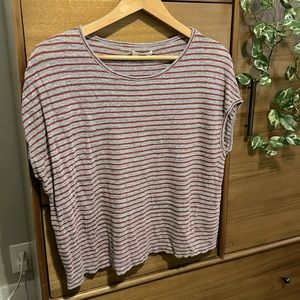 Madewell Grey and Red Striped Shirt